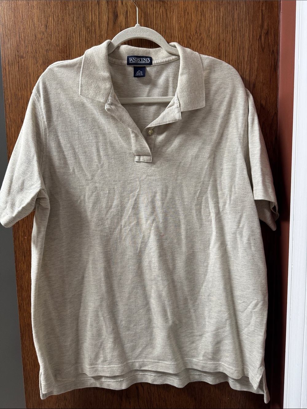 Lands' End Men's Polo Shirt in Light Tan